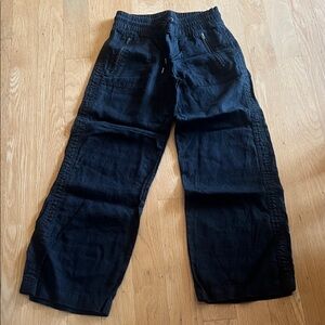 Women’s linen Black Wide-Leg Pants